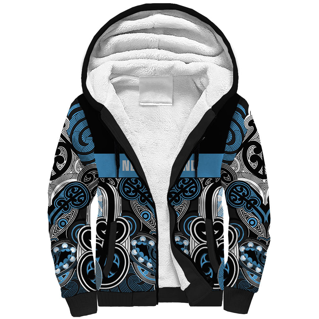 World Cricket Custom New Zealand Sherpa Hoodie Kia kaha nga Potae Pango