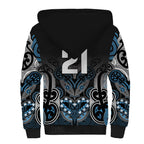 World Cricket Custom New Zealand Sherpa Hoodie Kia kaha nga Potae Pango