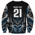 World Cricket Custom New Zealand Sweatshirt Kia kaha nga Potae Pango