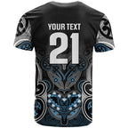 World Cricket Custom New Zealand T Shirt Kia kaha nga Potae Pango