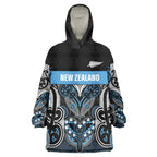 World Cricket Custom New Zealand Wearable Blanket Hoodie Kia kaha nga Potae Pango