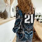 World Cricket Custom New Zealand Women Casual Shirt Kia kaha nga Potae Pango