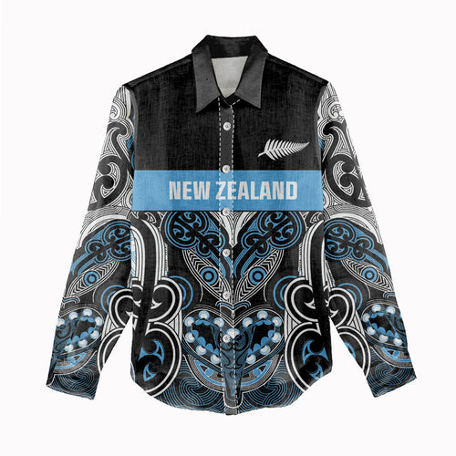 World Cricket Custom New Zealand Women Casual Shirt Kia kaha nga Potae Pango