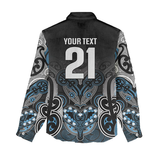World Cricket Custom New Zealand Women Casual Shirt Kia kaha nga Potae Pango