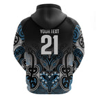 World Cricket Custom New Zealand Zip Hoodie Kia kaha nga Potae Pango