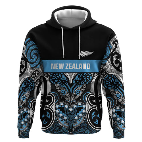 World Cricket Custom New Zealand Zip Hoodie Kia kaha nga Potae Pango