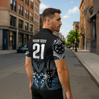 World Cricket Custom New Zealand Zipper Polo Shirt Kia kaha nga Potae Pango