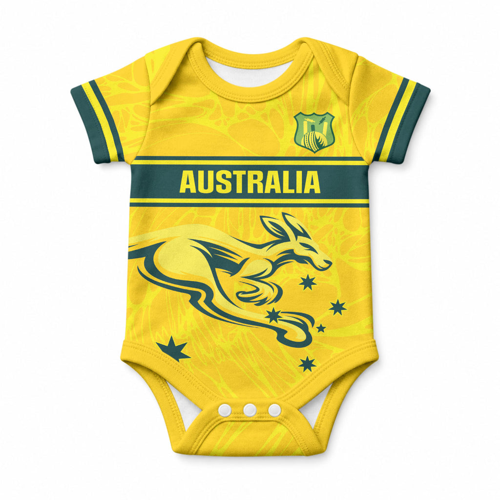 World Cricket Custom Australia Baby Onesie Aussie! Aussie! Oi! Oi! Oi!