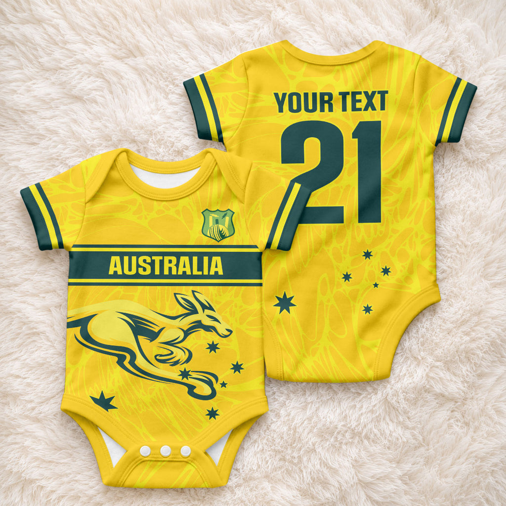 World Cricket Custom Australia Baby Onesie Aussie! Aussie! Oi! Oi! Oi!