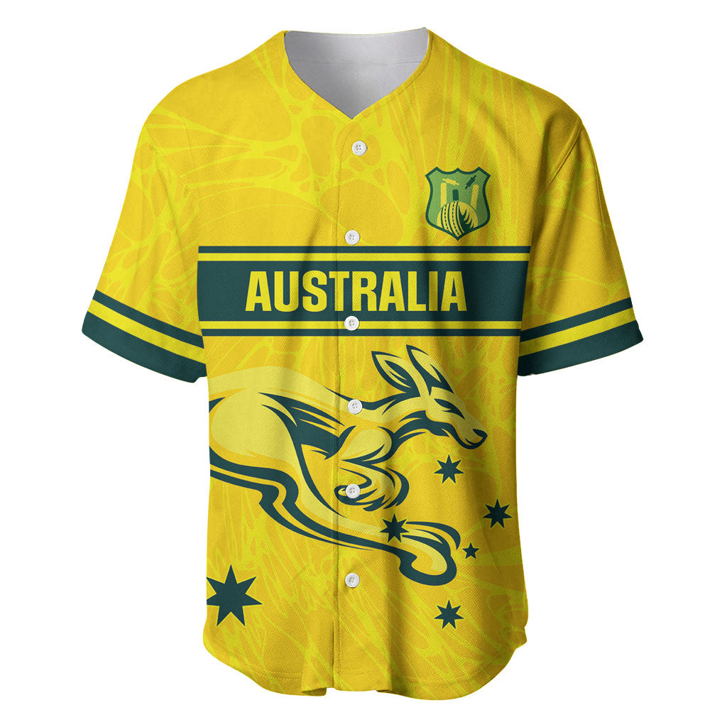 World Cricket Custom Australia Baseball Jersey Aussie! Aussie! Oi! Oi! Oi!