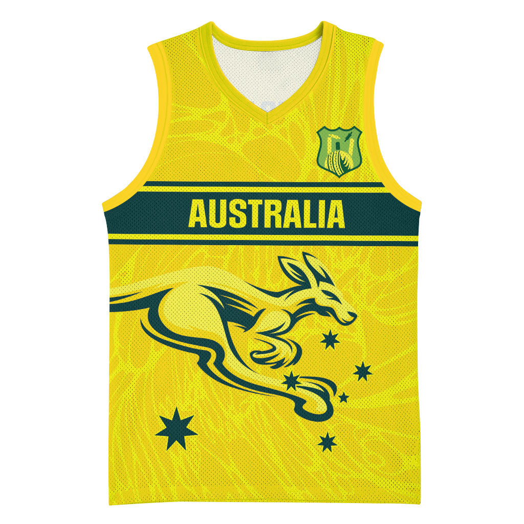 World Cricket Custom Australia Basketball Jersey Aussie! Aussie! Oi! Oi! Oi!