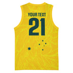 World Cricket Custom Australia Basketball Jersey Aussie! Aussie! Oi! Oi! Oi!