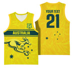 World Cricket Custom Australia Basketball Jersey Aussie! Aussie! Oi! Oi! Oi!