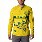 World Cricket Custom Australia Button Sweatshirt Aussie! Aussie! Oi! Oi! Oi!