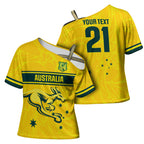 World Cricket Custom Australia Cross Shoulder Shirt Aussie! Aussie! Oi! Oi! Oi!