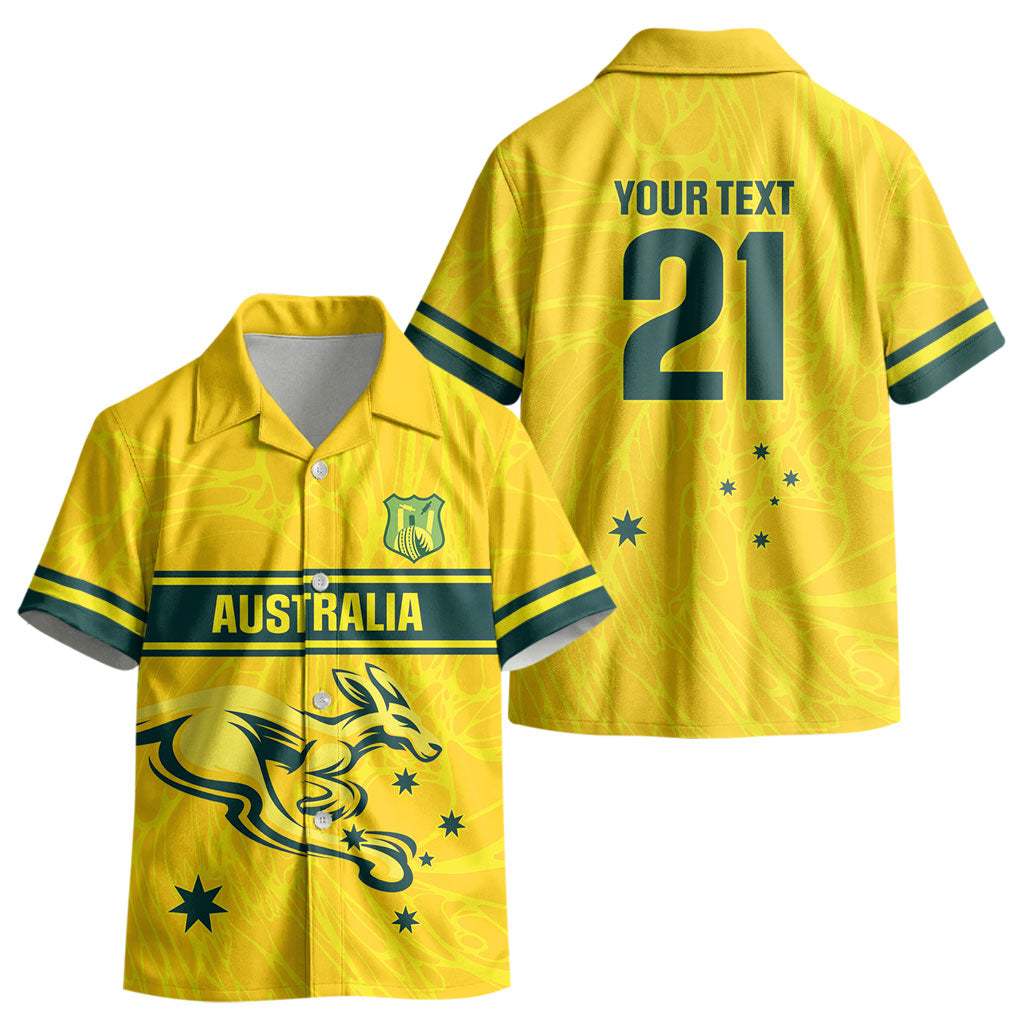 World Cricket Custom Australia Kid Hawaiian Shirt Aussie! Aussie! Oi! Oi! Oi!