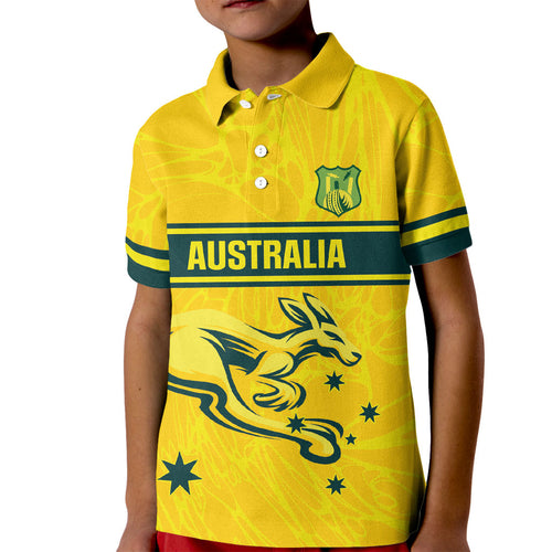 World Cricket Custom Australia Kid Polo Shirt Aussie! Aussie! Oi! Oi! Oi!