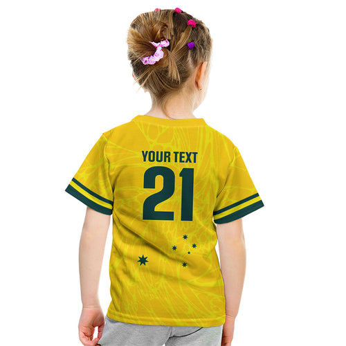 World Cricket Custom Australia Kid T Shirt Aussie! Aussie! Oi! Oi! Oi!