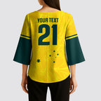 World Cricket Custom Australia Kimono Sleeve Blouse Aussie! Aussie! Oi! Oi! Oi!