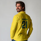 World Cricket Custom Australia Long Sleeve Polo Shirt Aussie! Aussie! Oi! Oi! Oi!