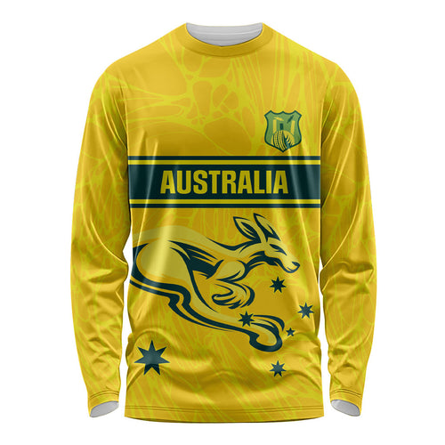 World Cricket Custom Australia Long Sleeve Shirt Aussie! Aussie! Oi! Oi! Oi!