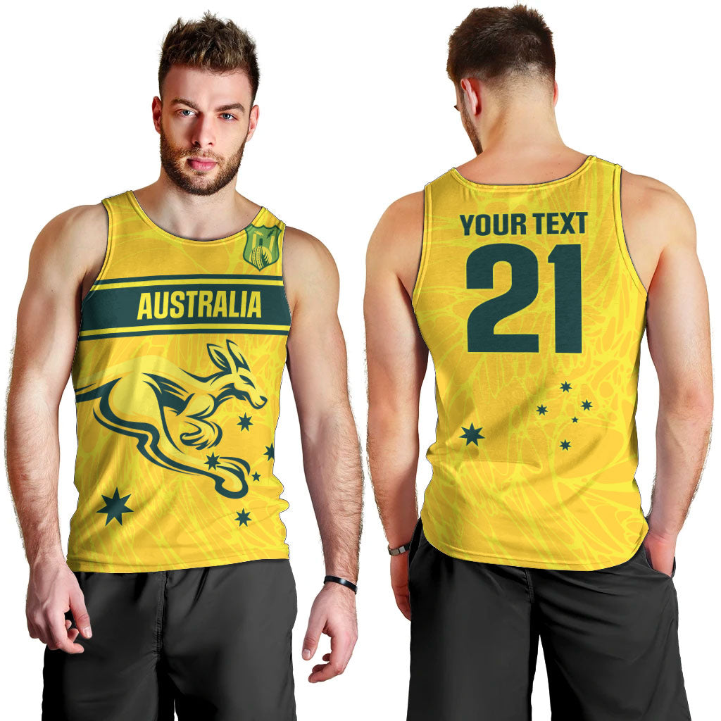 World Cricket Custom Australia Men Tank Top Aussie! Aussie! Oi! Oi! Oi!