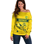 World Cricket Custom Australia Off Shoulder Sweater Aussie! Aussie! Oi! Oi! Oi!