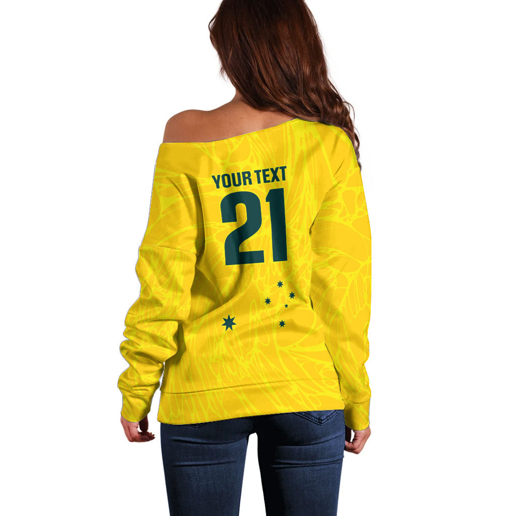 World Cricket Custom Australia Off Shoulder Sweater Aussie! Aussie! Oi! Oi! Oi!