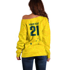 World Cricket Custom Australia Off Shoulder Sweater Aussie! Aussie! Oi! Oi! Oi!