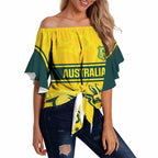 World Cricket Custom Australia Off Shoulder Wrap Waist Top Aussie! Aussie! Oi! Oi! Oi!