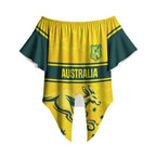 World Cricket Custom Australia Off Shoulder Wrap Waist Top Aussie! Aussie! Oi! Oi! Oi!
