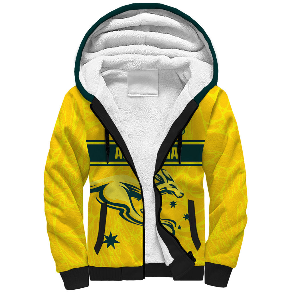 World Cricket Custom Australia Sherpa Hoodie Aussie! Aussie! Oi! Oi! Oi!