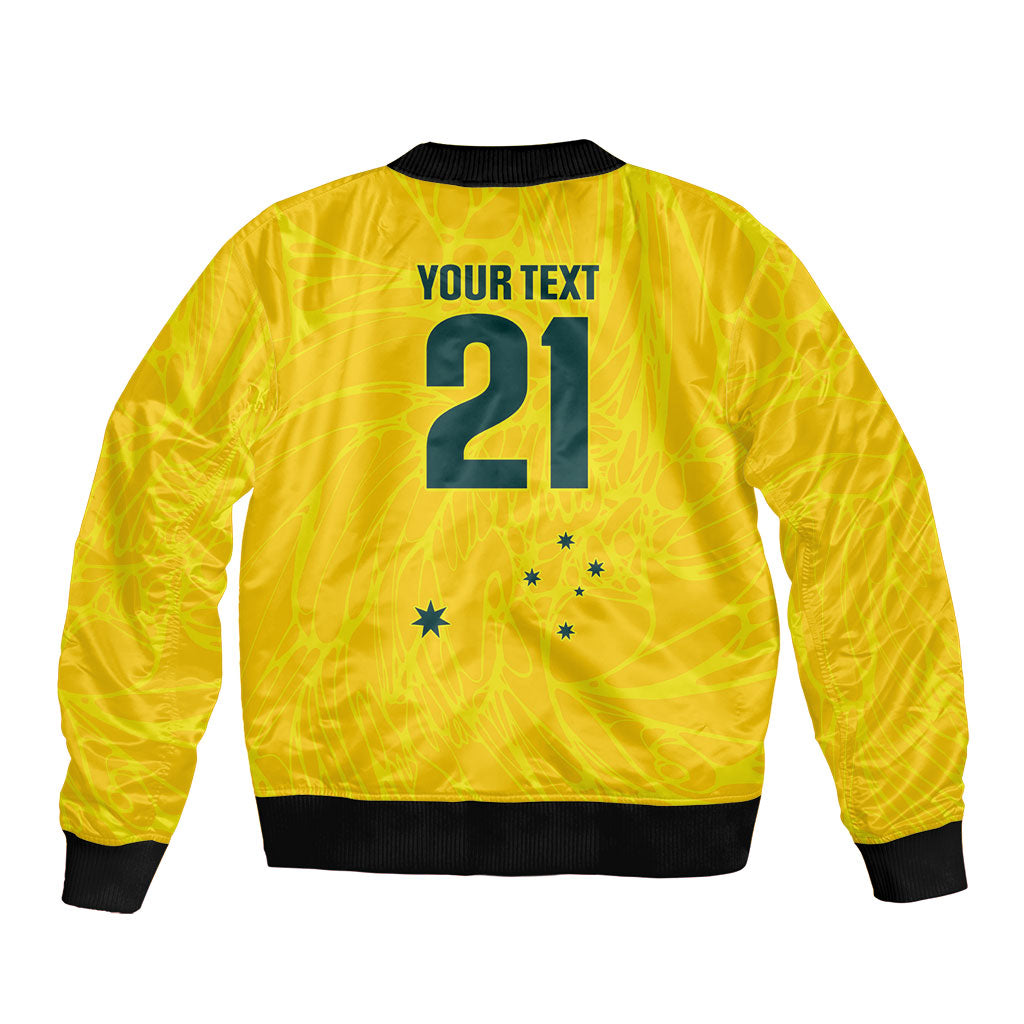World Cricket Custom Australia Sleeve Zip Bomber Jacket Aussie! Aussie! Oi! Oi! Oi!