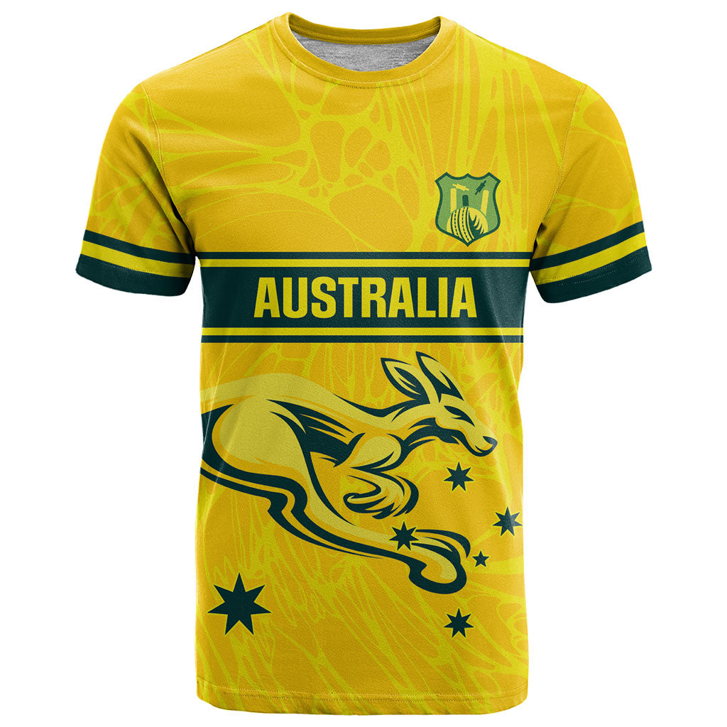 World Cricket Custom Australia T Shirt Aussie! Aussie! Oi! Oi! Oi!