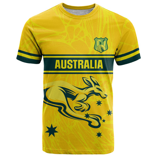 World Cricket Custom Australia T Shirt Aussie! Aussie! Oi! Oi! Oi!