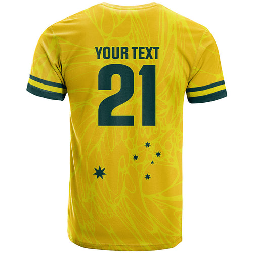 World Cricket Custom Australia T Shirt Aussie! Aussie! Oi! Oi! Oi!