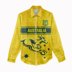 World Cricket Custom Australia Women Casual Shirt Aussie! Aussie! Oi! Oi! Oi!
