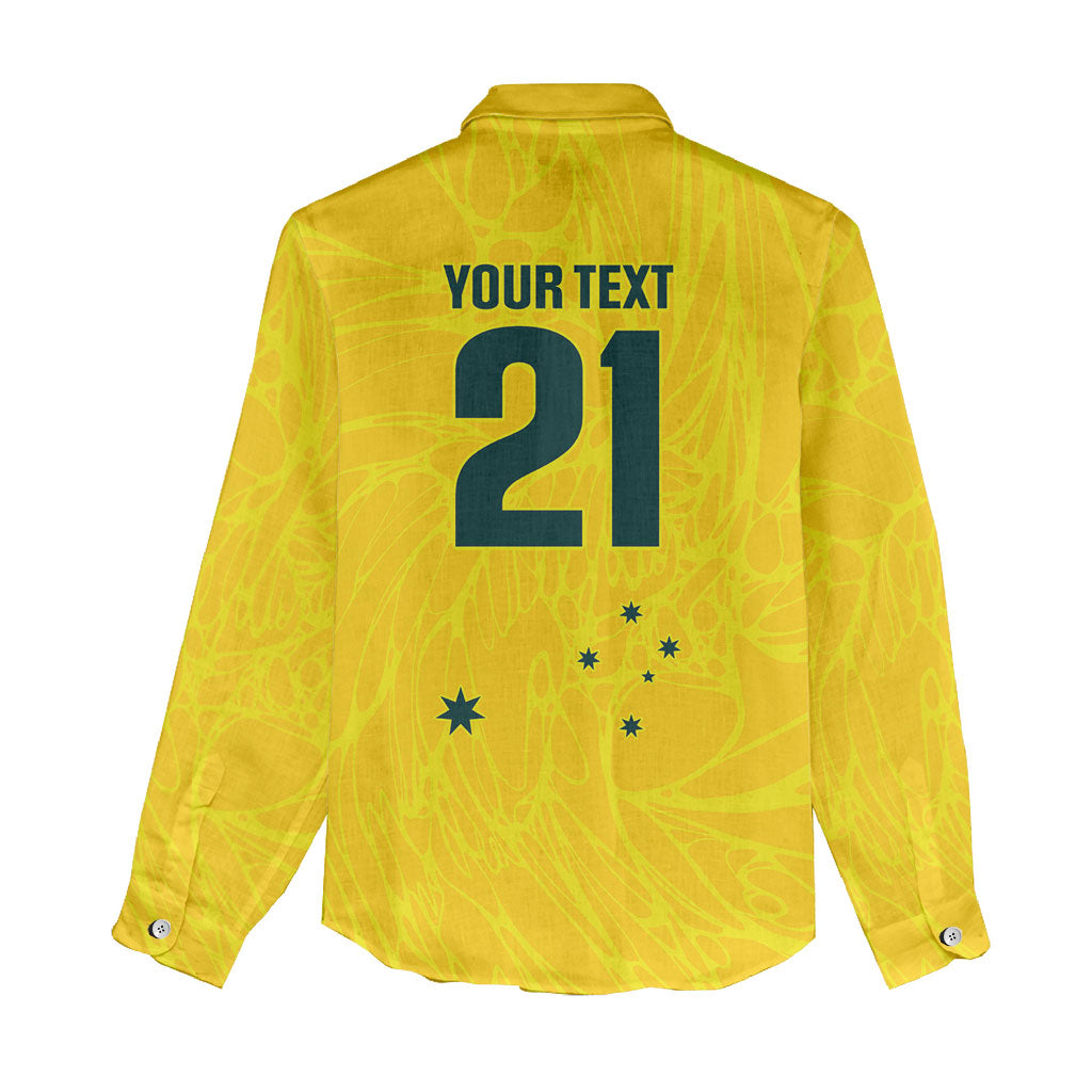 World Cricket Custom Australia Women Casual Shirt Aussie! Aussie! Oi! Oi! Oi!