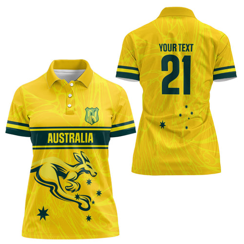 World Cricket Custom Australia Women Polo Shirt Aussie! Aussie! Oi! Oi! Oi!