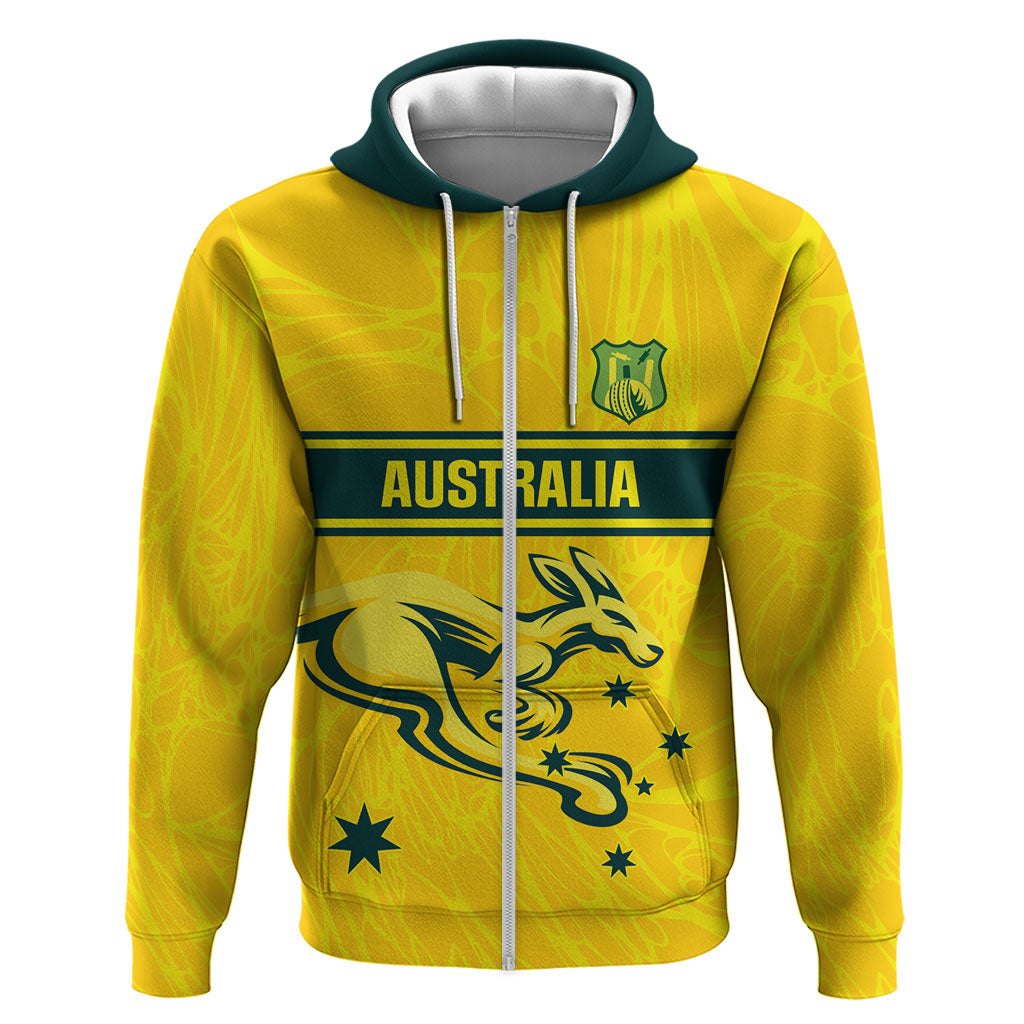 World Cricket Custom Australia Zip Hoodie Aussie! Aussie! Oi! Oi! Oi!