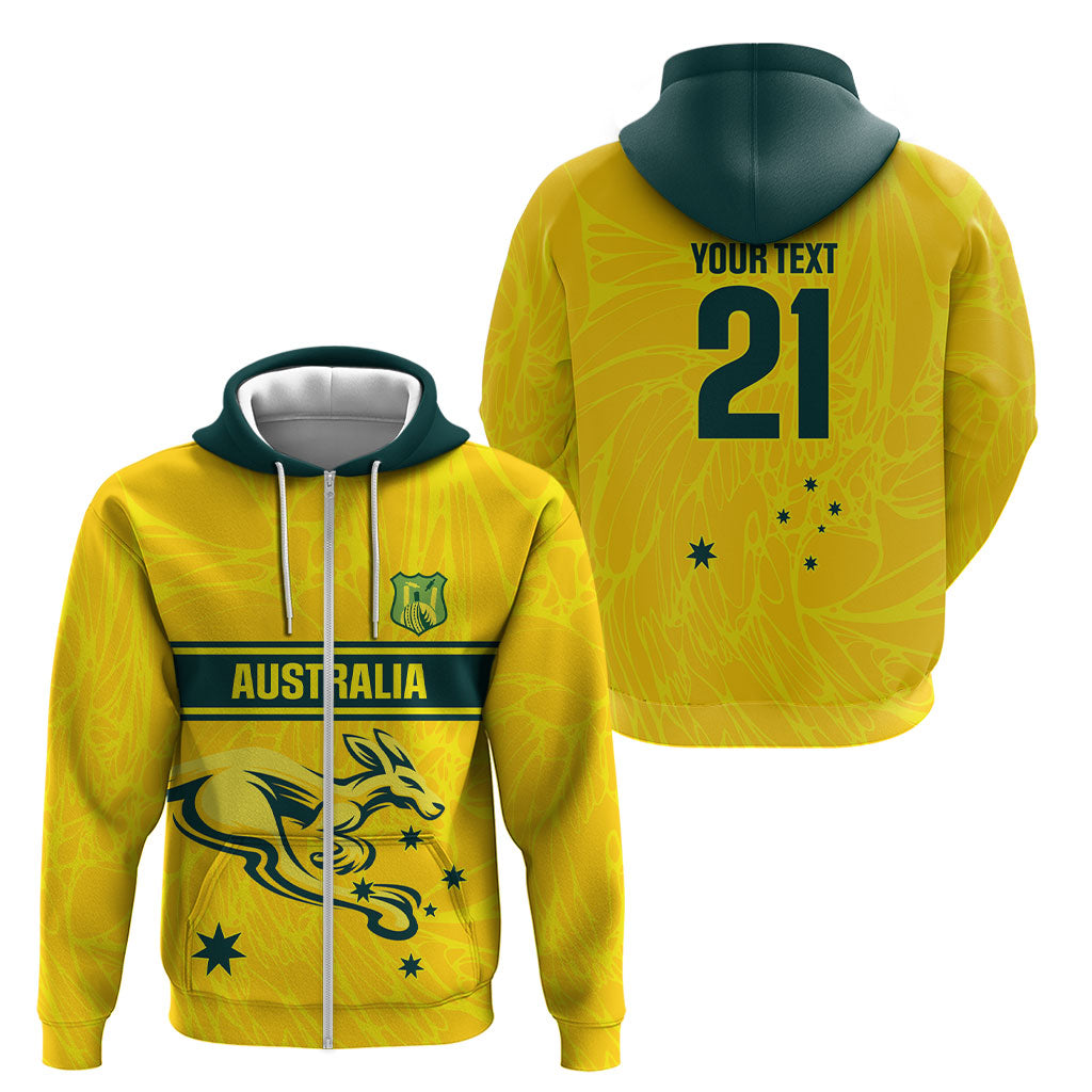 World Cricket Custom Australia Zip Hoodie Aussie! Aussie! Oi! Oi! Oi!