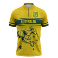 World Cricket Custom Australia Zipper Polo Shirt Aussie! Aussie! Oi! Oi! Oi!