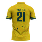 World Cricket Custom Australia Zipper Polo Shirt Aussie! Aussie! Oi! Oi! Oi!