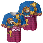 Custom Pride of Brisbane Champion Roar Baseball Jersey - Aussie Hoodie