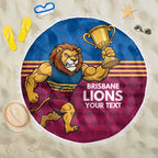 Custom Pride of Brisbane Champion Roar Beach Blanket - Aussie Hoodie
