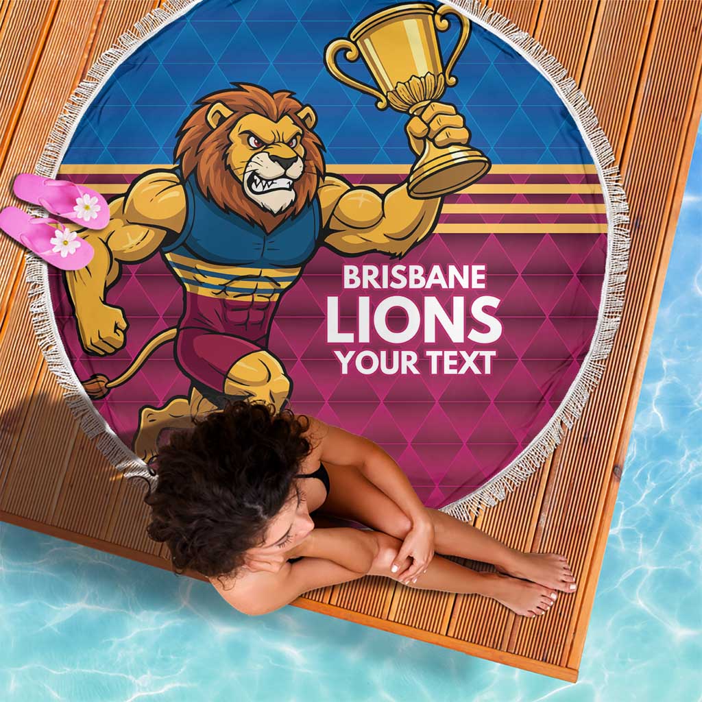 Custom Pride of Brisbane Champion Roar Beach Blanket - Aussie Hoodie
