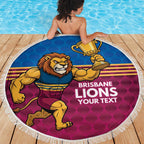 Custom Pride of Brisbane Champion Roar Beach Blanket - Aussie Hoodie