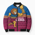 Custom Pride of Brisbane Champion Roar Bomber Puffer Jacket - Aussie Hoodie