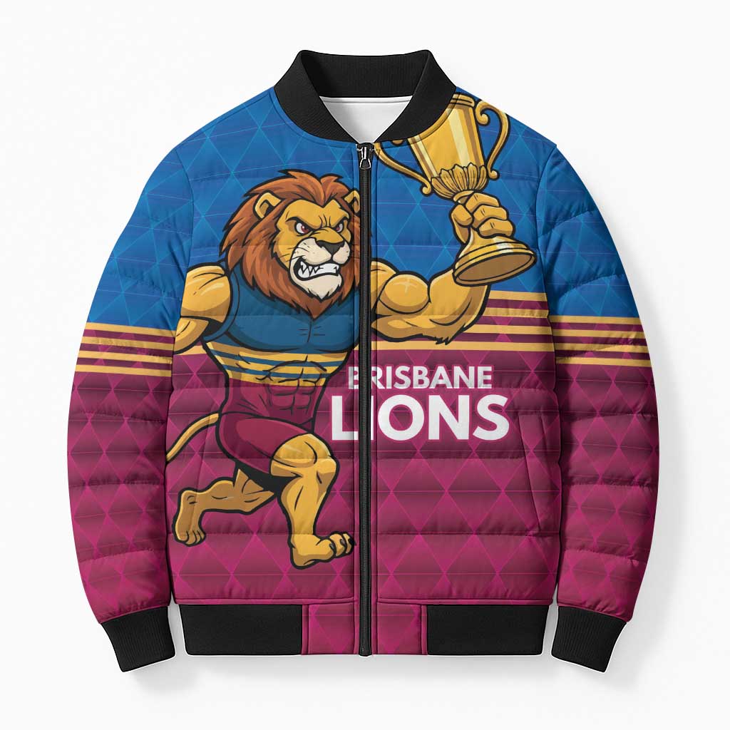 Custom Pride of Brisbane Champion Roar Bomber Puffer Jacket - Aussie Hoodie