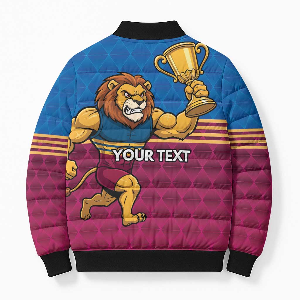 Custom Pride of Brisbane Champion Roar Bomber Puffer Jacket - Aussie Hoodie